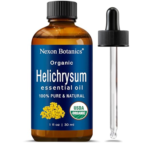 Organic Helichrysum Essential Oil 30 ml - Pure, Natural Oils for Aromatherapy, Diffusers, DIY, Candle and Soap Making Scent - Nexon Botanics