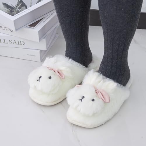 Women's Bunny Animal Slippers - Cozy Fuzzy Winter Rabbit with Bow House Shoes, Plush Warm Bedroom Slippers, Cute Gift for Valentine's Day & Birthday2