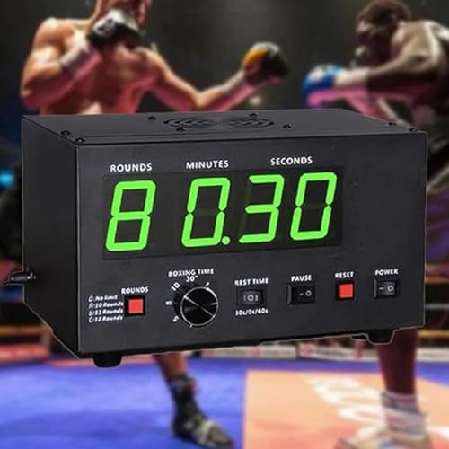 Cronómetro profesional para boxeo, cronómetro de intervalos para gimnasio con pantalla LED, tiempo de entrenamiento y repeticiones de ciclo seleccionables, sonido ajustable, rojo miniatura 2