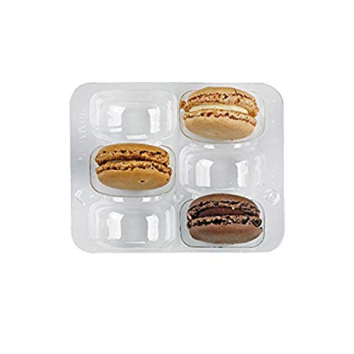 Clear Plastic Macaron Insert with Clip Closure (Case of 50), PacknWood - Macaron Cookie Container Box (4.5
