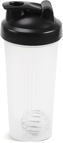 Botella agitadora de 20 onzas, a prueba de fugas, para batidos de proteínas, botella agitadora para preentrenamiento y viajes, sin BPA y proteína