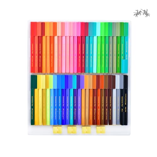 Image of Faber-Castell Connector Pen Set - Pack of 50 | Bright, Washable Colours with Smooth Ink Flow | Snap-On Connector Caps for Creative Play | Non-Toxic & Child-Safe Sketch Pens