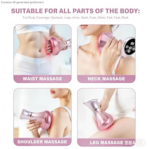 Image of 4-in-1 Lymphatic Drainage Massager - Anti-Cellulite Tool with Heating /Vibration /Light Therapy, Cordless Handheld for Sciatica & Legs /Belly /Back /Hips Pain Relief & Skin Tightening