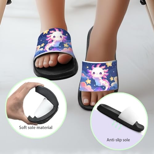 Image of Unisex Slides for Girls Boys Comfortable Slippers Slides Non-slip Shower Shoes House Fashion Thick for Indoor & Outdoor Gifts