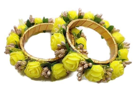 ANISHOP yellow floral assorted bangles for haldi ceremony, Mehandi Giveaways, Traditional for Women, floral bangles For any occasion for womens bangles Set of 1 pairs yellow (2Pieces) (B0D8TQ6F8X) Amazon Price History, Amazon Price Tracker