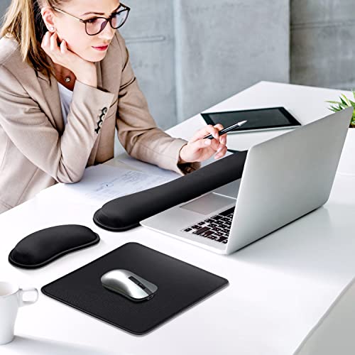 Image of Gimars 3Pcs Memory Foam Keyboard Wrist Rest, Mouse Pad Wrist Support for Easy Typing Pain Relief, Ergonomic, Comfortable Keyboard Mouse Pad Set for Computer, Laptop, Home & Office