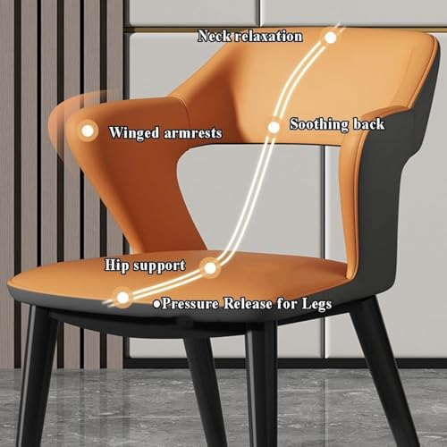 Chaise de salle à manger en cuir synthétique doux chic - 5