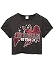 Led Zeppelin T-Shirt Icarus Tour 77 Amplified Womens Charcoal Band Cropped Top #1