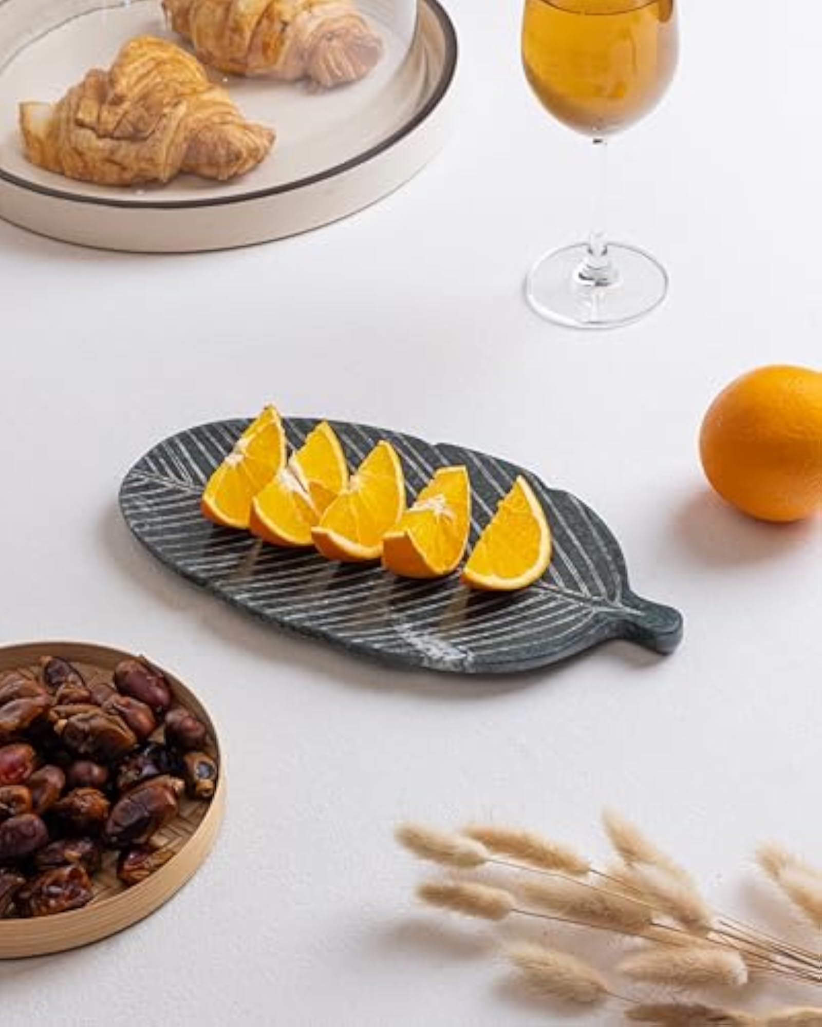 Marble Leaf Green Platter, Premium Serving Platter
