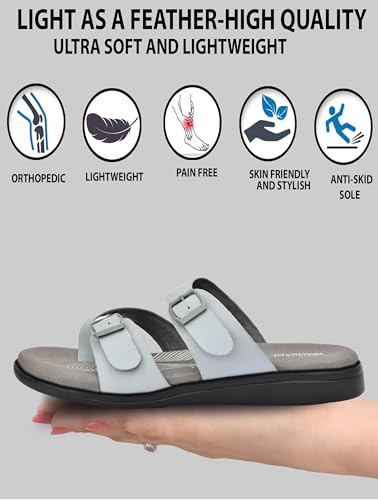 Image of HEALTH FIT EXTRA SOFT Women's Comfortable Memory Foam Doctor Slippers /Flip-Flops|Fashionable Casual & Stylish|Lightweight & Breathable|Outdoor Synthetic Casual Chappals Sandals Ladies & Girls HF30