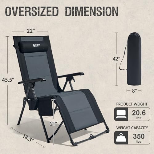 Portable Zero Gravity Chair, Lounge Chair Outdoor Oversized Zero…
