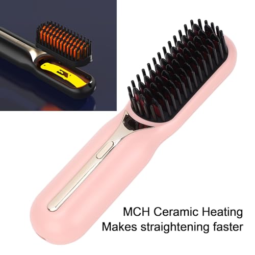 Cepillo Alisador de Pelo Iónico Portátil Rosa miniatura 3