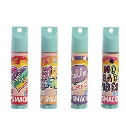 Lip Smacker Flavored Lip Balm & Rainbow Lanyard Set, Classic Flavors | For Kids | Stocking Stuffer | Christmas Gift | 4 Count(Pack Of 1) #TOP2