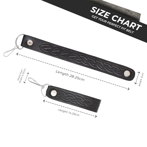 Leather Sporran Belt with Metal Chain/Hook - Chain Suspender - Hook Suspender Durable Scottish Kilt Accessory2