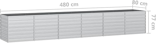 Miniatura 7 de Cama elevada para jardín, camas de jardín elevadas de metal para exteriores, camas de jardín elevadas galvanizadas para verduras, flores, hierbas