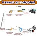 Radiator Cleaning Wand,Portable High Pressure Washer Wand,Must-have Car Radiator Cleaning Tool for Every Car Owner,4500 PSI Radiator Flush and Cleaner Tool (23.6in (Wand + Connector + Valve switch)) - Image 4