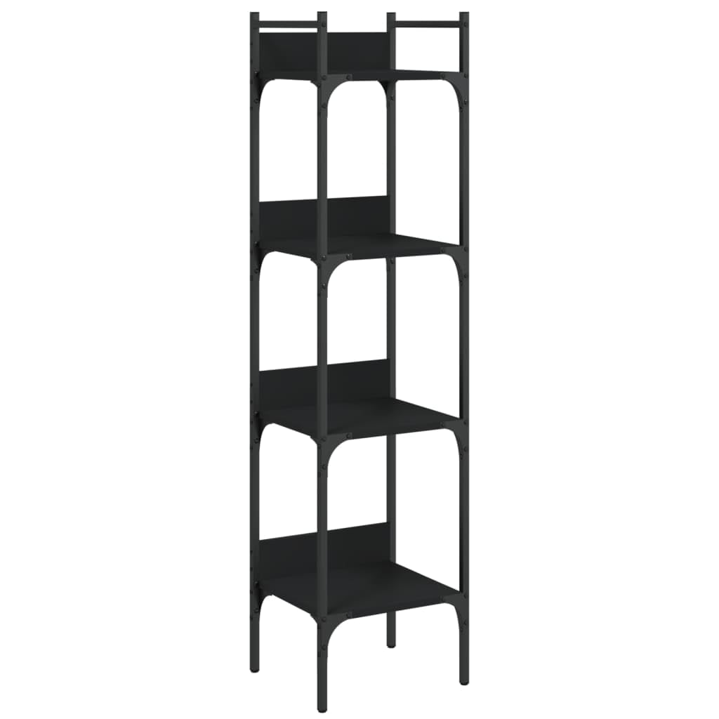 Scaffale a 4 livelli, in legno, nero, 35 x 30 x 138,5 cm