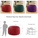 Bean Bag Chairs for Adults - Memory Foam Furniture BeanBag Chair - Kids/Teens Sofa with Soft Micro Fiber Cover - Round Fluffy Couch for Living Room Bedroom College Dorm - 3 ft, Red - Image 3