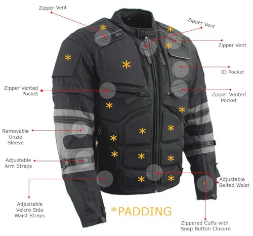 Image of Milwaukee Leather Men's CE Armored Textile Motorcycle Rider Jacket - Year Round Wear
