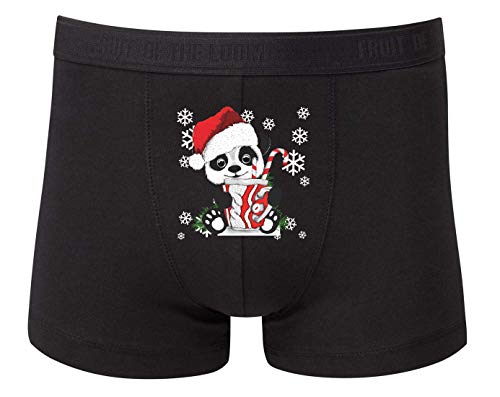 Druckerlebnis24 Boxershort - Panda Bär Weihnachten Schnee - Unterhose für Herren und Männer Cover