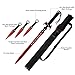 Dispatch Red Guardian Ninja Sword and Kunai Throwing Knife Set with Sheath Fixed Blade Knife