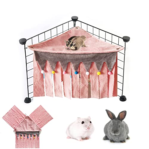 Nuatpetin Guinea Pig Corner Hideout, Removable Cozy Hamster Hideaway Hammock Cage Hanging Decoration, Small Animal Fleece Forest Corner House Hideaway For Rabbits Hedgehog Bunny Ferret Squirrel #TOP1