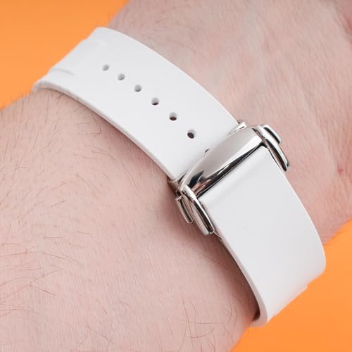 Image of StrapHabit Quick Release Deployant Rubber Watch Strap For Large and Small Wrists - Women and Men - Band FKM Deployment 19mm, 20mm, 21mm, 22mm