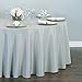 LTC LINENS Round Tablecloth - 120 Inch Round Table Cloth for 60 Inch Circle Table - Gray/Silver - Wrinkle Resistant Polyester Fabric Table Cover