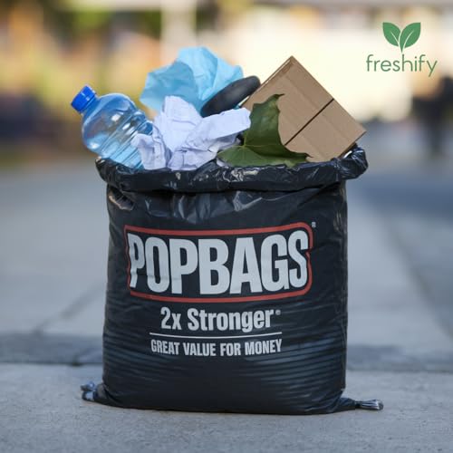Image of POPBAG Heavy Duty Garbage Bags By Freshify | 90 Pcs |Small - 17 X 19 | 30 Bags * 3 Rolls | Black | Leak-Proof And Tear-Resistant Dustbin Bags | Home And Office Mutli Purpose Use