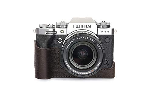Product Deal X-T4 Camera Case, BolinUS Handmade Genuine Real Leather Half Camera Case Bag Cover for Fujifilm Fuji X-T4 XT4 Camera Bottom Opening Version + Hand Strap (Coffee) Product Deal X-T4 Camera Case, BolinUS Handmade Genuine Real Leather Half Camera Case Bag Cover for Fujifilm Fuji X-T4 XT4 Camera Bottom Opening Version + Hand Strap (Coffee)