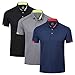HUAKANG 3 Pack Mens Polo Shirts Short Sleeve Breathable Quick Dry Golf Top Running Sports Tee Top Gym Workout Polo T Shirts 0506-Black Grey Navy-3XL