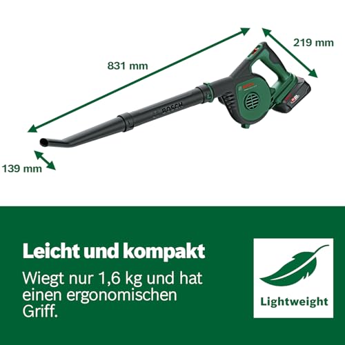 Bosch Akku-Laubbläser UniversalLeafBlower 18V-130 (Für schnelles und einfaches Säubern im Außenbereich; 18 Volt System; ohne Akku)