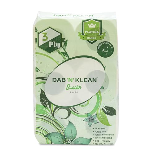 Image of 3 Ply Toilet Tissue Paper Roll - Pack of 6 | Soft & Ultra Absorbent | OBA-Free | Anti-Clog | Hygienic & 100% Natural Virgin Cellulose Fiber | 160 Pulls per Roll (6 Rolls (960 Sheets))