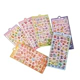 10枚セット ぷくぷくシール 可愛い ご褒美シール 立体 泡ステッカー 3D ステッカー 携帯電話飾り用 DIY用 手帳用 貼り付け可能 手芸用品 贈り物 子供 女の子 (夜光 6pcs)
