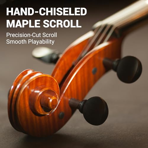 Image of MOSEN 4 /4 Full Size Solid Maple Violin Fiddle Ebony Fittings Beginner Kit