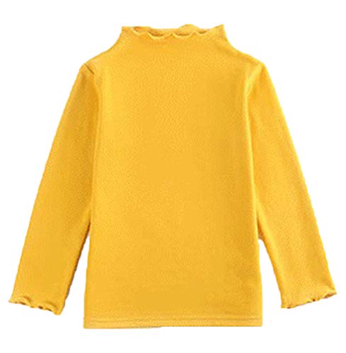 Kids Girls Boys Long Sleeve Tirtleneck Top Plain Basic Cotton Sweatshirt