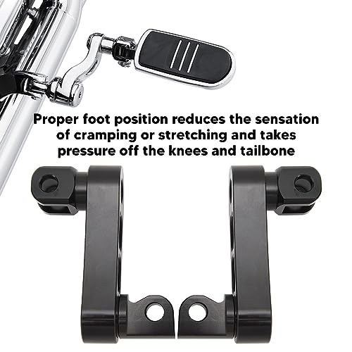 Staffa Estensione Pedane Moto Regolabile 360° Alluminio per con Supporto Male Mount Kit Montaggio Incluso
