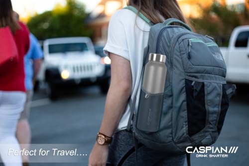 Image of CASPIAN / / / Astra ISI Certified Stainless Steel Water Bottle 1 LTR. (Gray Goose, 1 Litre) |Leak Proof Thunder for Fridge Home Office Travel School Kids Boys Girls Adults Sports Gym Yoga |BPA Free