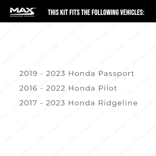 Image of MAX Advanced Brakes - Rear Brake Kit For 2016-2022-Honda Pilot, Honda Ridgeline, 2019-2023 Honda Passport| Carbon Ceramic Brake and Rotor Kit| Geomet Coated Cross-Drilled Brake Rotors