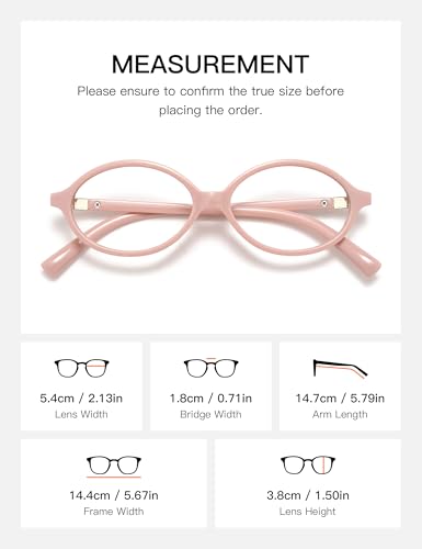 Image of Slocyclub Oval Blue Light Blocking Glasses for Women Men Retro Eyeglasses | Filters harmful blue light, reduces eye strain, Vintage oval frame, Lightweight for daily wear