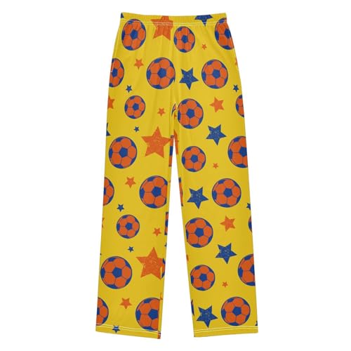 Boys' Pants Soccer Stars Yellow Orange Blue Long Bottoms Jogger Pants Elastic Waist Trousers with Pockets S-XL