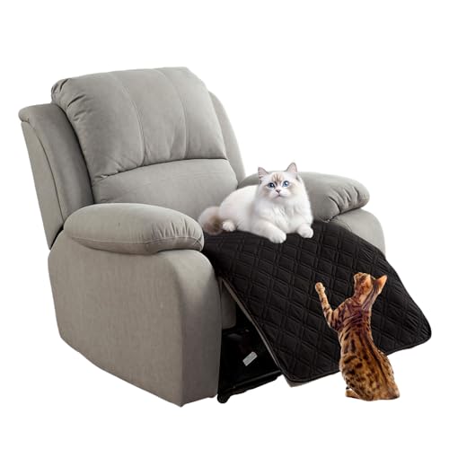 Image of Genina Waterproof Recliner Chair Covers, Recliner Cover for Dog Pets Friendly, Washable Antislip Reclining Chair Cover Furniture Protector, Sofa Slipcover for Living Room(23.6inch /Black)