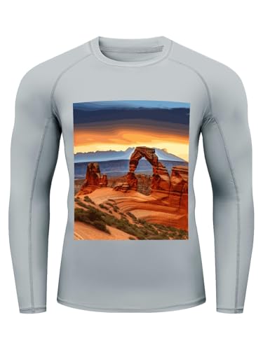 Camiseta de protección solar para hombre Arches National Park, manga larga compresiva para surf, protección UPF 50+, secado rápido miniatura 3