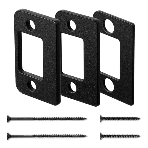 Universal Standard Door Strike Plate with Shim, Set of 3 Different Thickness, Stainless Steel Universal Residential Security Striker, Door Gap Blocker Kit Block Access to Latch