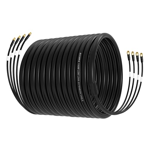 Image of 40FT SMA Male to Female 4-in-1 Cable, LMR200 Equivalent Quad-200 Coaxial, Ultra Low Loss for 5G Routers /Gateways /4x4 MIMO Antennas - Better Than Quad195