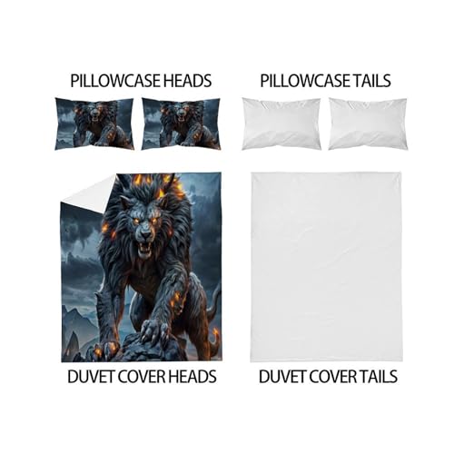 Housse de couette tigre de feu imprimé 3D haute définition microfibre 260x220 cm