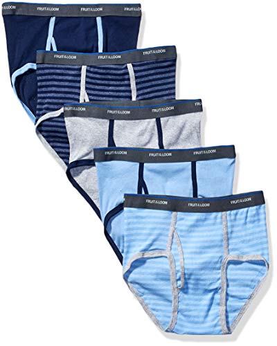Fruit of the Loom Boys' Fashion Brief (Pack of 5) (Stripes and Solids, Medium / 10-12)
