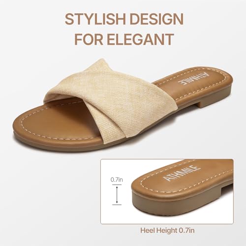 Image of ATHMILE Sandals for Women 2026 Dressy Summer Flat