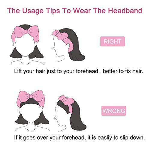Lades Spa Headband – 2 Pack Bow Hair Band Women Facial Makeup Head Band Soft Coral Fleece Head Wraps For Shower Washing Face #TOP5