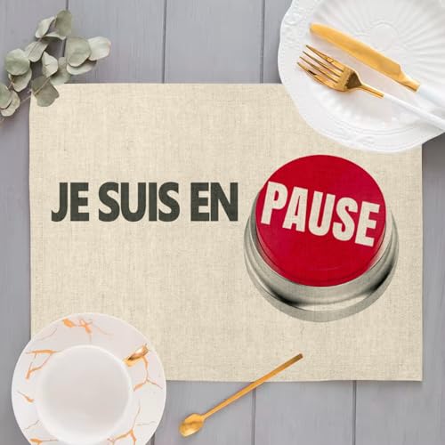 Sets de table en lin anti-tache grand format pour préserver vos meubles - 4